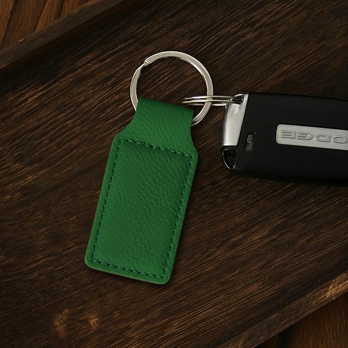 LaserGram Rectangle Keychain, Golfer Golfing, Personalized Engraving Included
