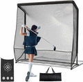 Golf Hitting Net, 10x7ft & 7x7ft Golf Practice Nets for Backyard Driving Chipping, Portable Heavy Duty Golf Impact Nets with Steel Frame, Indoor and Outdoor