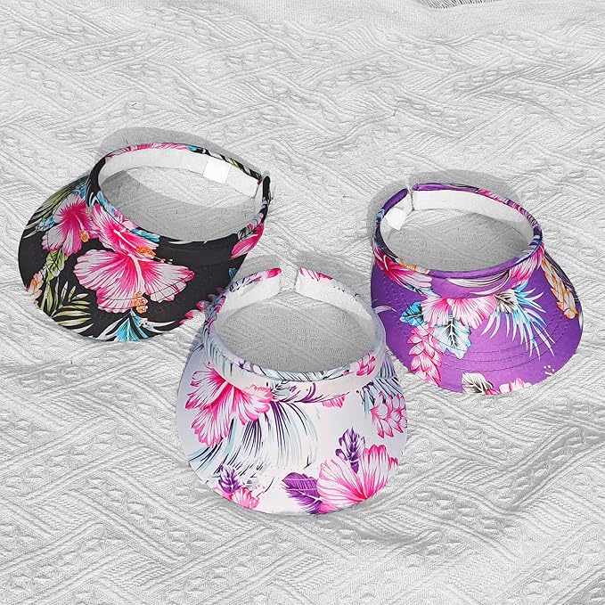 3 Pack Sports Sun Visor Hat Women Men Adjustable Clip On Visors Outdoor Golf Beach Cap