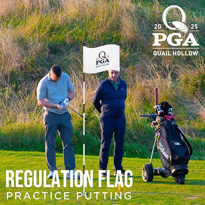 Standard Golf Flag PGA 2025, Tube Insert, 14x20 Inch 420D Nylon Dual-Sided Silk-Screen, Ideal for Practice Putting Green, Driving Range, Course, Club, 1-Pack