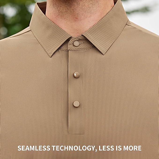 Esabel.C Golf Shirts for Men Dry Fit Performance Short Sleeve Print Moisture Wicking Collared Shirt