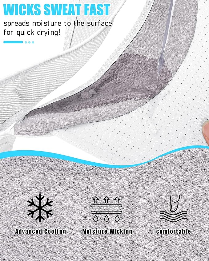 Sports Sun Visor Hats for Women Men Lightweight Breathable Cooling Stretchy Visors Foldable UPF 50+ for Running Tennis Golf