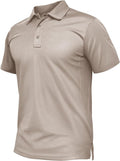 TACVASEN Mens Polo Shirt Short Sleeve Tactical Performance Collared Work Golf Shirts Dry Fit Pique Polos for Summer