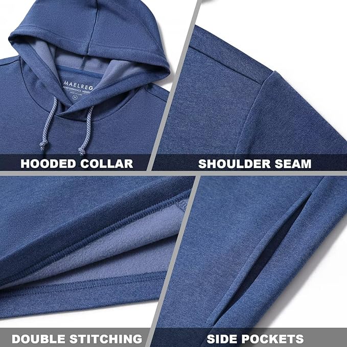Hoodies for Men Golf Fleece Hooded Sweatshirts Dry Fit Athletic Lightweight Casual Midlayer Mens Hoodies Pullover