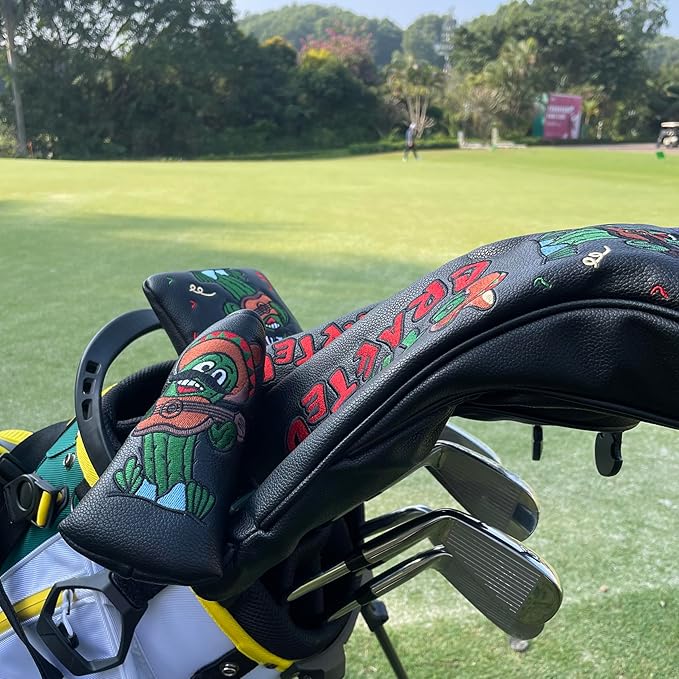 Cinco De Mayo Sombrero Golf Headcover for Driver Fairway Woods Hybrid Rescue Blade & Square Mallet Putter Head Cover