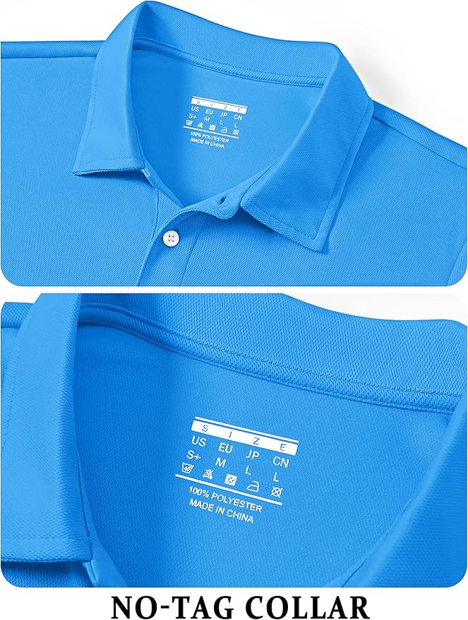 TACVASEN Mens Golf Shirt Dry Fit Mens Polo Shirts Short Sleeve Performance Golf Polos for Men with Collar Work Shirts