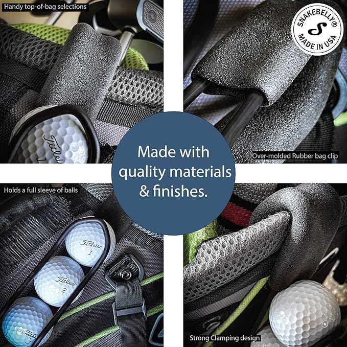 SnakeBelly Golf Ball Holder - Pro with Quick-Draw Release (Black)