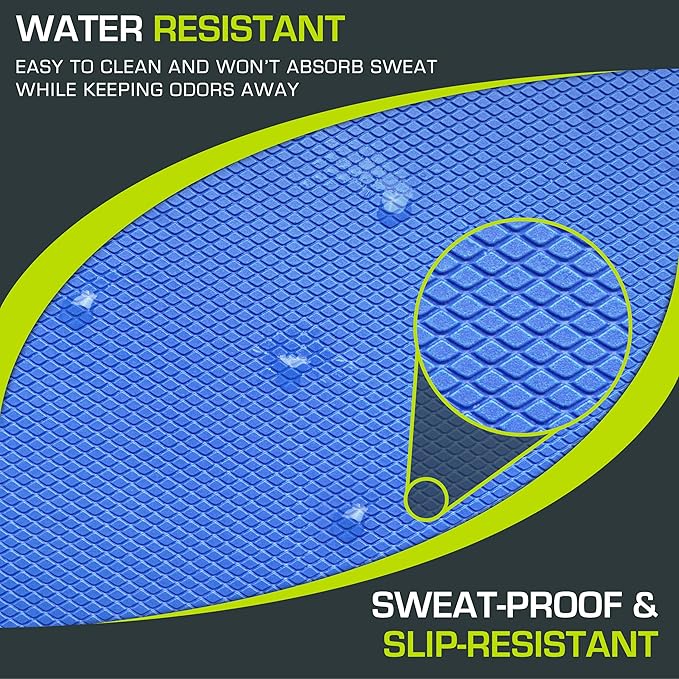ProsourceFit Exercise Balance Pad – Large Cushioned Non-Slip Foam Mat & Knee Pad for Fitness, Stability Training, Physical Therapy, Yoga 15"x19", Blue