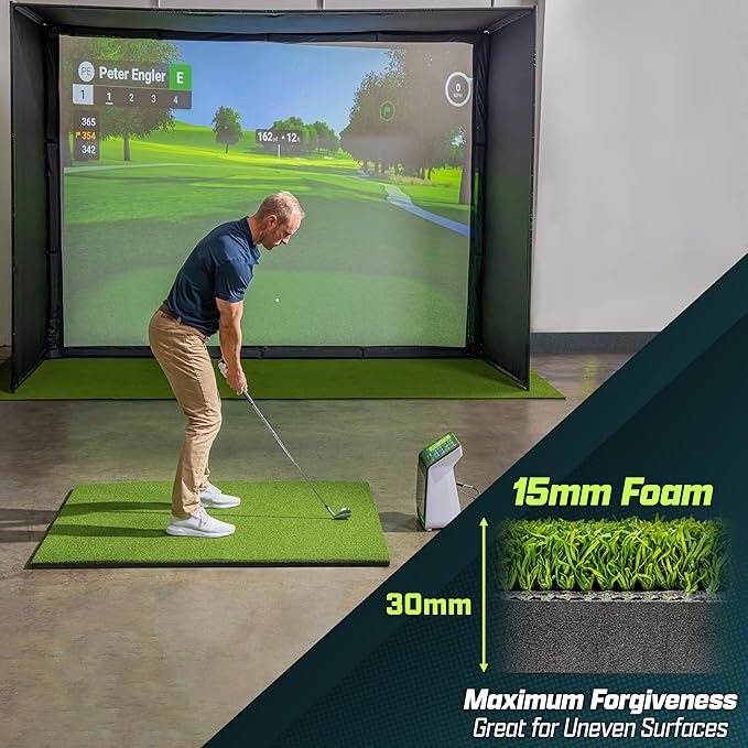 GoSports Elite Golf Hitting Mats for Indoor/Outdoor Practice – Choose Size – Turf Driving Range Mats for Golf Simulators and Practice