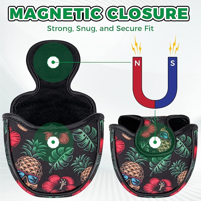 VIXYN Mallet Putter Cover - Cool Putter Cover - Mallet Putter Headcover - Fleeced Lined Putter Head Covers - Protective Golf Club Covers to Match Driver Headcover