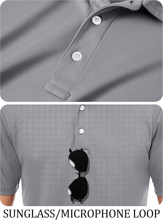 TACVASEN Mens Golf Shirt Dry Fit Mens Polo Shirts Short Sleeve Performance Golf Polos for Men with Collar Work Shirts
