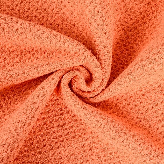 Mile High Life Tri-fold Golf Towel | Premium Microfiber Fabric | Waffle Pattern | with Heavy Duty Carabiner Clip | Golf Towel for Men and Women (2 Pack Orange)