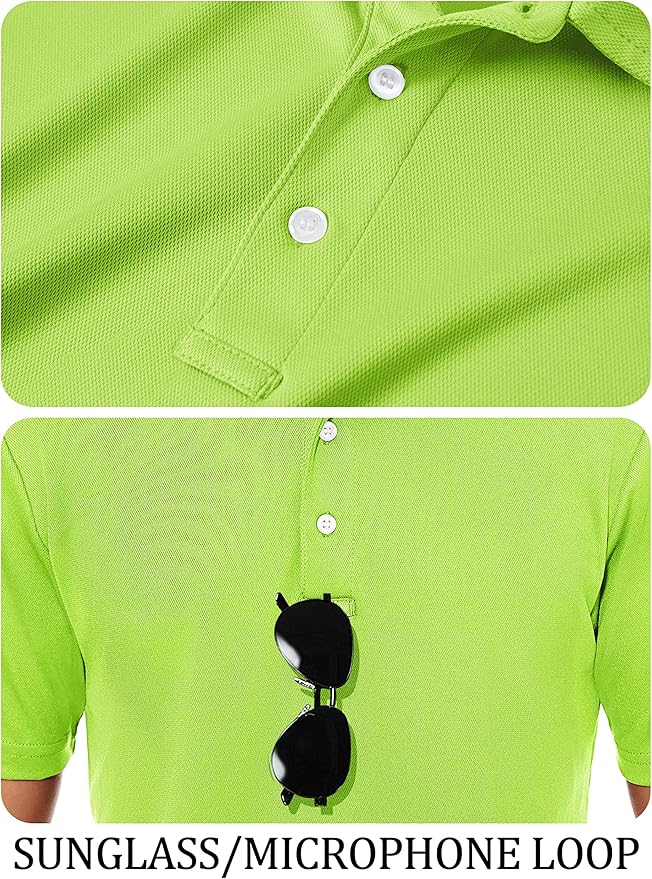 TACVASEN Mens Golf Shirt Dry Fit Mens Polo Shirts Short Sleeve Performance Golf Polos for Men with Collar Work Shirts