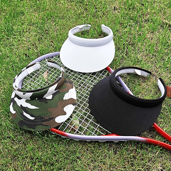 3 Pack Sports Sun Visor Hat Women Men Adjustable Clip On Visors Outdoor Golf Beach Cap