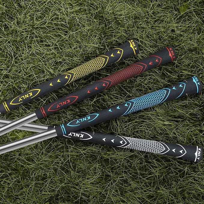 KNLY Golf Grips Set of 13 - High Traction and High Feedback Rubber Golf Club Grips with Anti-Slip and All Weather Performance，13 Grips with 15 Tapes and 13 Grips with All Repair Kits for Choice.