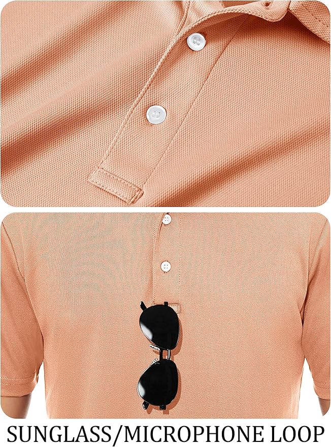 TACVASEN Mens Golf Shirt Dry Fit Mens Polo Shirts Short Sleeve Performance Golf Polos for Men with Collar Work Shirts