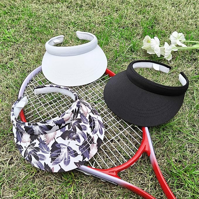3 Pack Sports Sun Visor Hat Women Men Adjustable Clip On Visors Outdoor Golf Beach Cap