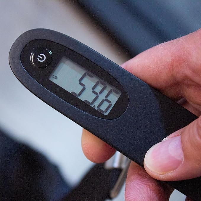 Escali Velo Slimline Portable Travel Luggage Scale with 110 lb Capacity, Black