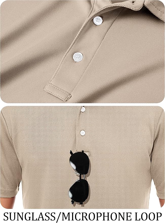 TACVASEN Mens Golf Shirt Dry Fit Mens Polo Shirts Short Sleeve Performance Golf Polos for Men with Collar Work Shirts
