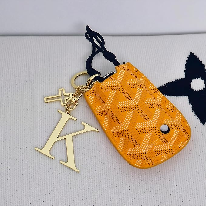 Gold Initial Keychain for Women A-Z Letter Cross Keychains Alphabet Key Chain bag Accessories Gift for Christian