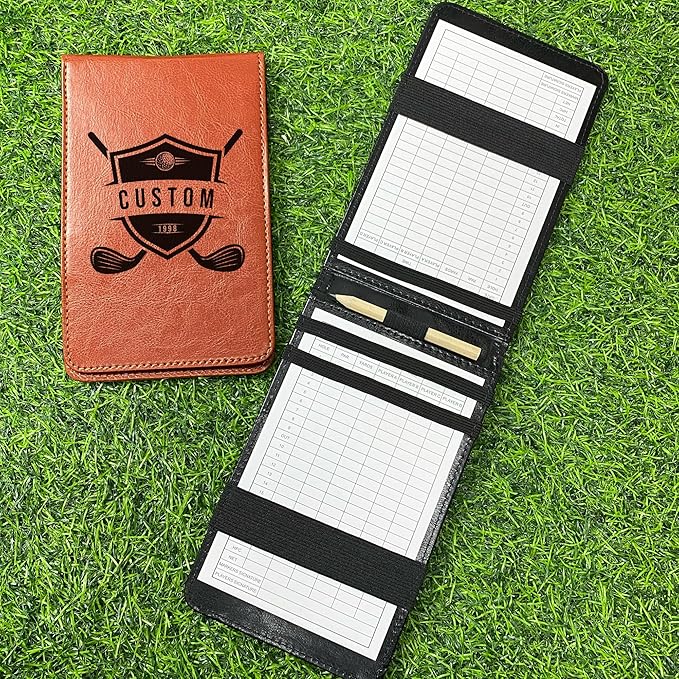 Personalized Golf Scorecard Holder – Custom Golf Score Card Cover with Pen Loop, Durable Lightweight Golf Accessory, Perfect Golf Gift for Men, Youth & Coaches