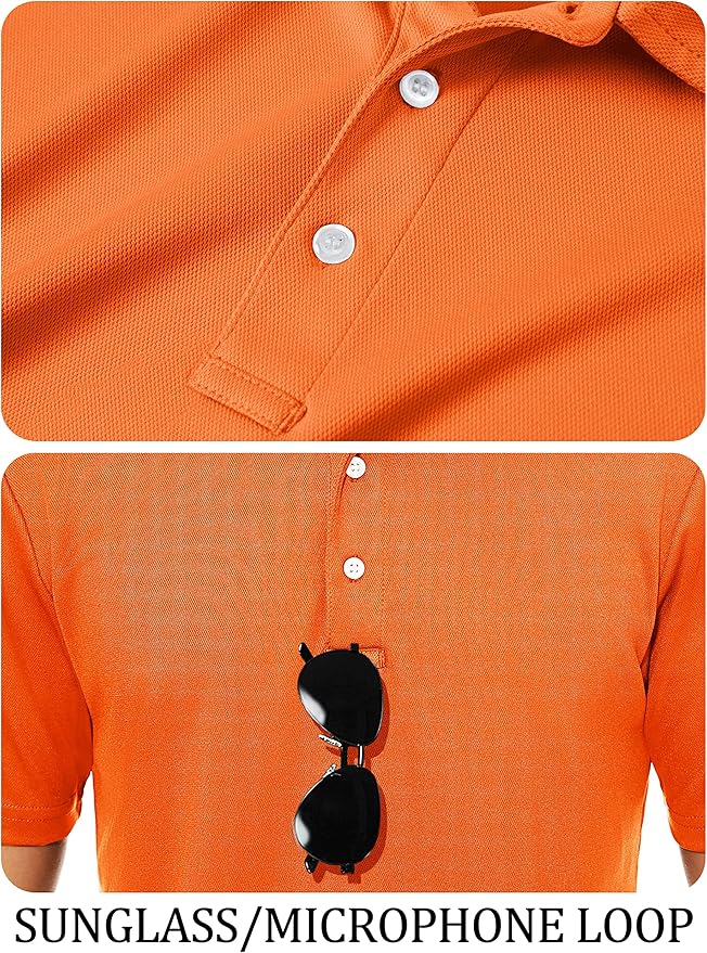TACVASEN Mens Golf Shirt Dry Fit Mens Polo Shirts Short Sleeve Performance Golf Polos for Men with Collar Work Shirts