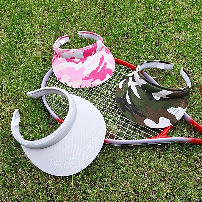 3 Pack Sports Sun Visor Hat Women Men Adjustable Clip On Visors Outdoor Golf Beach Cap