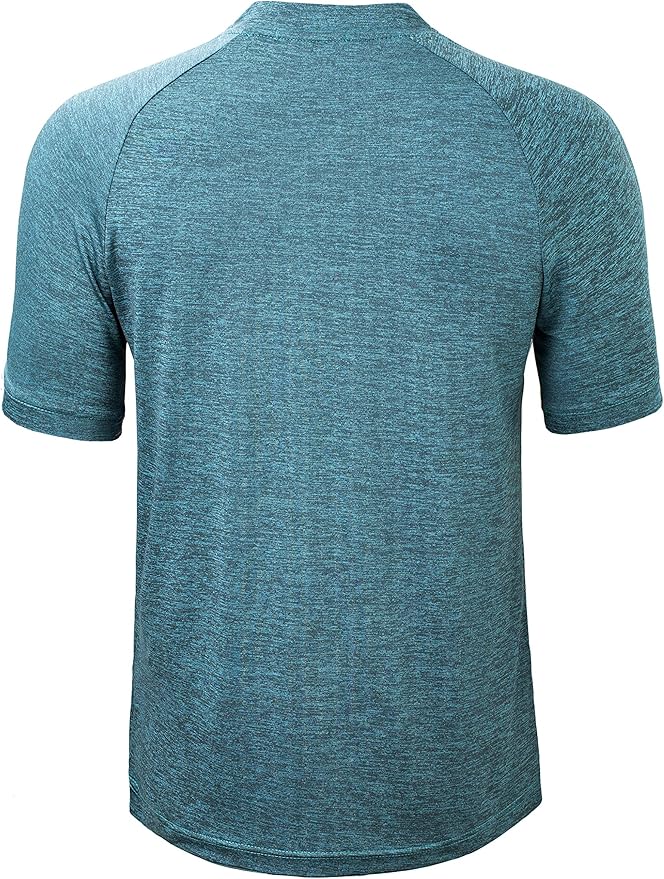 TAPULCO Mens Collarless Golf Shirts Short Sleeve Dry Fit Stretch Casual Breathable Lightweight Tshirts