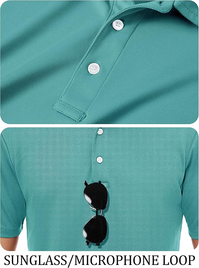 TACVASEN Mens Golf Shirt Dry Fit Mens Polo Shirts Short Sleeve Performance Golf Polos for Men with Collar Work Shirts