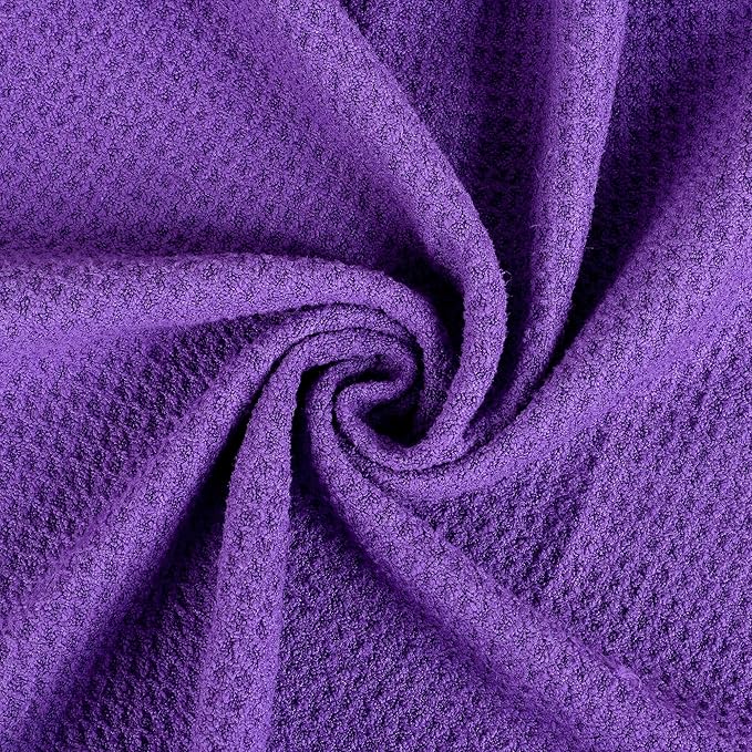 Mile High Life Microfiber Golf Towel, 21" X 24", Waffle Pattern w Clip, Super Absorbent Tri-fold Large Towels, Golf Bag Accessories for Men & Women（Purple）