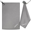 Golf'N Microfiber Towel - Magnetic Golf Towel Dark Gray 16" x 24" Golf Towels for Golf Bags with N52 Heavy Duty Magnets, Carabiner Clip & Cross Stitched Reinforced Loop, Premium Golf Accessories