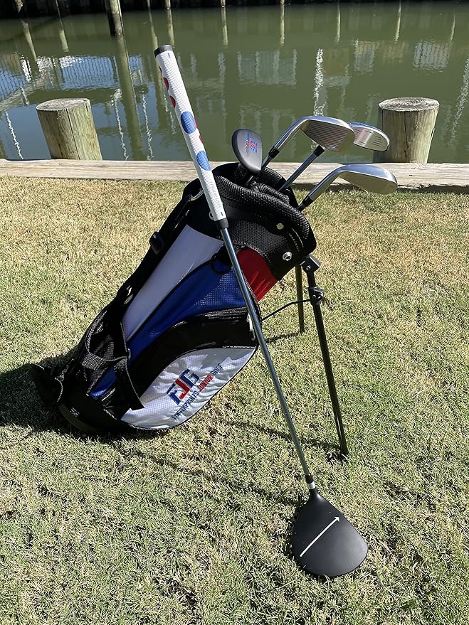 Fingerprints Junior Golf Club Set - Perfect for Junior Golfers - Left-Handed & Right-Handed Options - Complete Set in Multiple Sizes with Driver, Hybrid, 7i, PW, Putter & Stylish Stand Bag