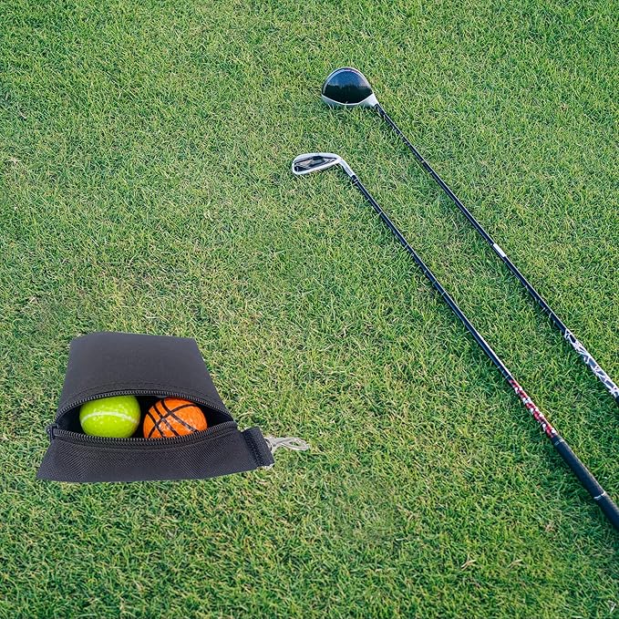 Golf Tee Pouch | Pack of 2 Golf Tee Bag | 5.24 X 6.42 Inch Zipper Golf Accessory Bag with Clip | Golf Bag Accessories for Men Women Golf Gift