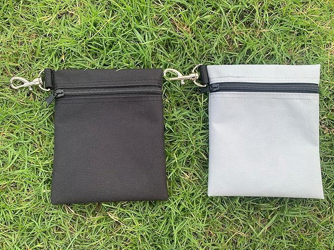 Golf Tee Pouch | Pack of 2 Golf Tee Bag | 5.24 X 6.42 Inch Zipper Golf Accessory Bag with Clip | Golf Bag Accessories for Men Women Golf Gift