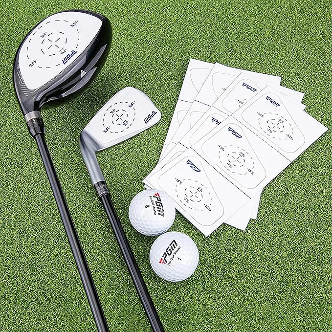PGM Golf Impact Tape Set 60 Pcs, Self-Teaching Sweet Spot and Shot Consistency Analysis, Club Impact Stickers for Woods and Irons Each 30 Pcs, Useful Training Aid Improve Swing Accuracy