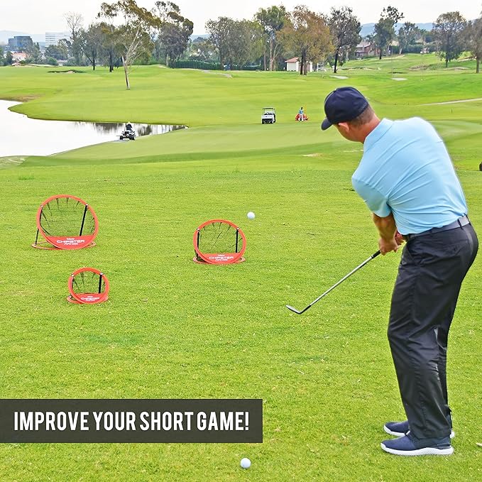GoSports Chipster Pop-Up Golf Chipping Practice Net - Training Aid for Precision and Distance - Outdoor and Indoor Practice - Golf Gift
