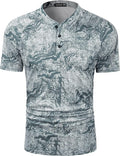 TAPULCO Mens Collarless Golf Shirts Short Sleeve Dry Fit Stretch Casual Breathable Lightweight Tshirts