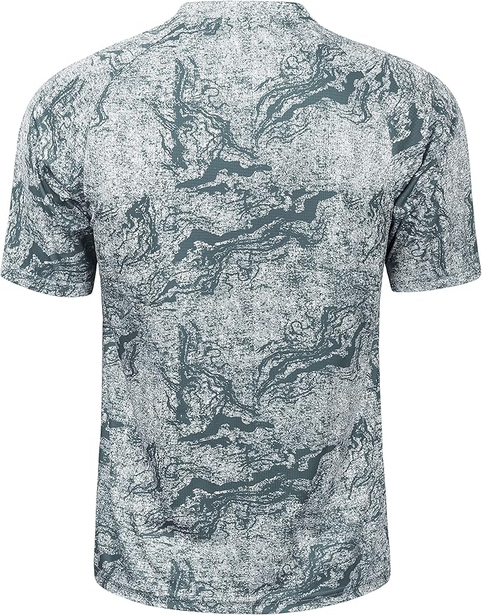 TAPULCO Mens Collarless Golf Shirts Short Sleeve Dry Fit Stretch Casual Breathable Lightweight Tshirts