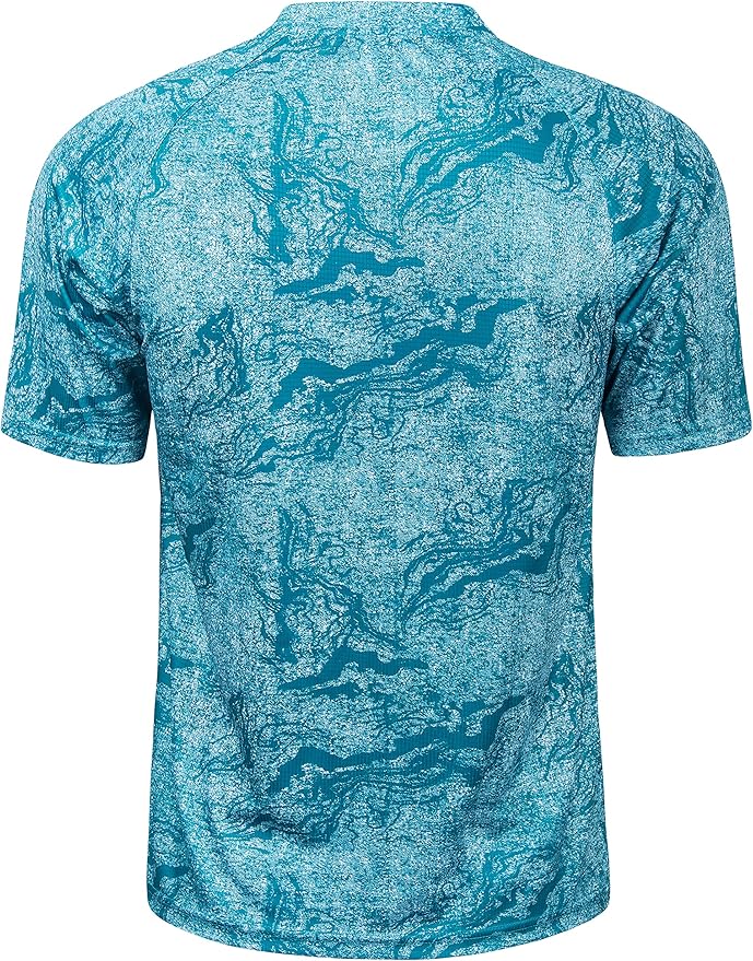 TAPULCO Mens Collarless Golf Shirts Short Sleeve Dry Fit Stretch Casual Breathable Lightweight Tshirts