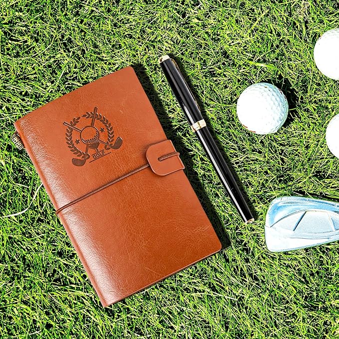 Leather Golf Log Book Golf Score Book Pocket Golf Journal for Men Golf Notebook Golf scorecard Book for Men Women Golfers Sports and Outdoor Golf Club Accessories 3.94 x 5.91inch