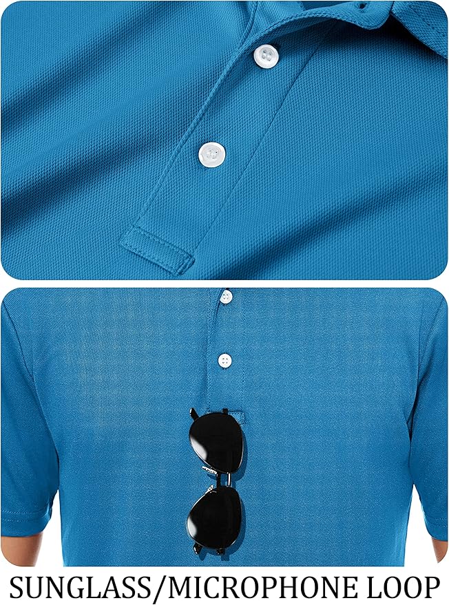 TACVASEN Mens Golf Shirt Dry Fit Mens Polo Shirts Short Sleeve Performance Golf Polos for Men with Collar Work Shirts