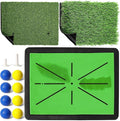 TOY Life 4-in-1 Golf Hitting Mats Practice Outdoor Indoor with Path Feedback, 4 Replaceable Golf Turf Swing Mat for Chipping Training Aid with Rough Fairway Impact Divot Mat Gifts for Men(18" x 13")