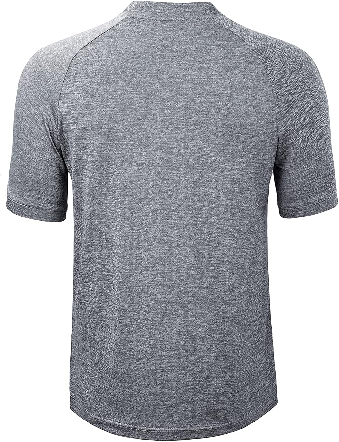 TAPULCO Mens Collarless Golf Shirts Short Sleeve Dry Fit Stretch Casual Breathable Lightweight Tshirts