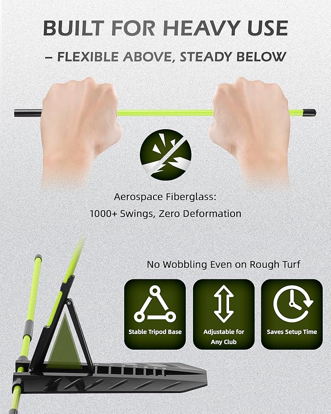 Golf Alignment Sticks, Golf Swing Trainer with Angle Plate/Holder Sets, Posture Corrector Golf Trainging Aid, Swing Plane Trainer for Aiming, Putting, Swing/Professional Golf Practice Tools