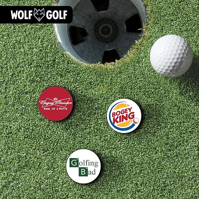 Golf Ball Marker Hat Clip | 3 Pack | Choose Your Golf Gift Set | Golf Marker Magnetic Hat Clips | Funny Golf Gifts | Funny Golf Accessories for Men & Womens Golf Markers