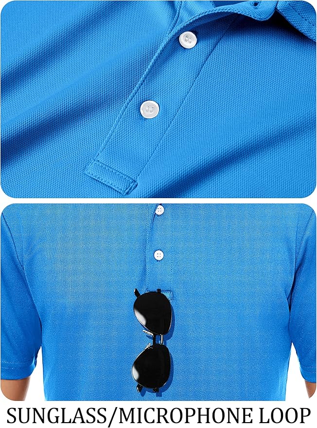 TACVASEN Mens Golf Shirt Dry Fit Mens Polo Shirts Short Sleeve Performance Golf Polos for Men with Collar Work Shirts