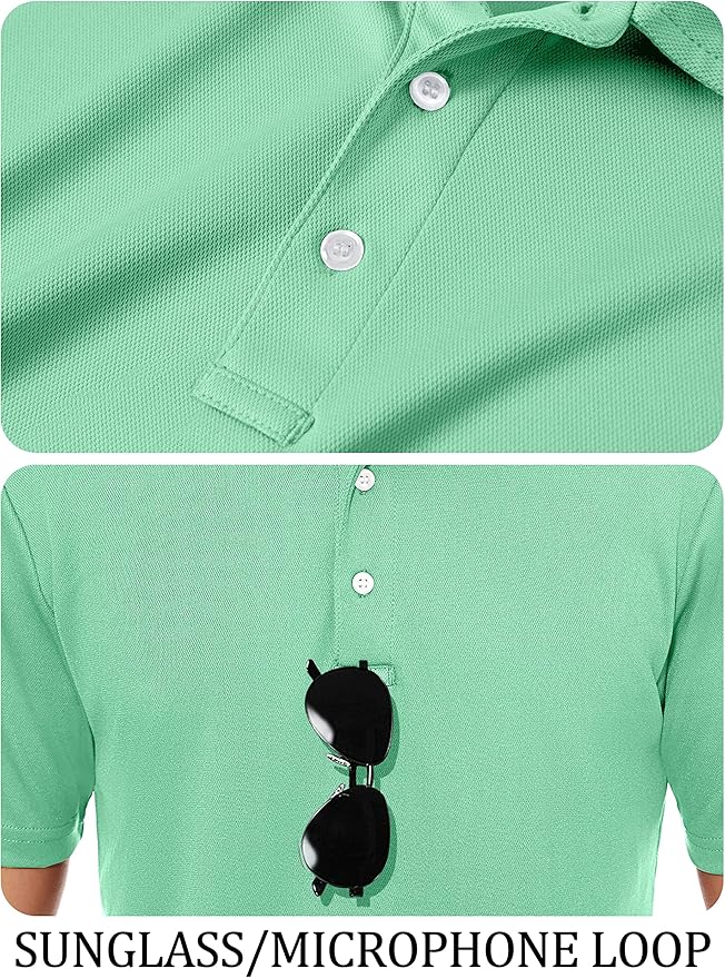 TACVASEN Mens Golf Shirt Dry Fit Mens Polo Shirts Short Sleeve Performance Golf Polos for Men with Collar Work Shirts