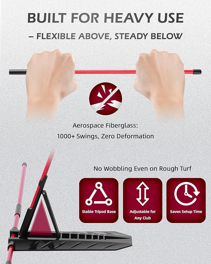Golf Alignment Sticks, Golf Swing Trainer with Angle Plate/Holder Sets, Posture Corrector Golf Trainging Aid, Swing Plane Trainer for Aiming, Putting, Swing/Professional Golf Practice Tools