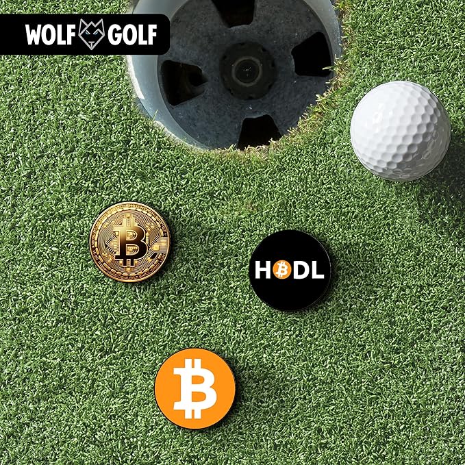 Wolf Golf Towels Golf Ball Marker Hat Clip Set | Multiple Sets to Choose from | 1 Magnetic Clip + 3 Ball Markers | Golf Accessories for Men & Women