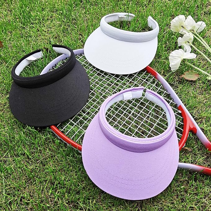 3 Pack Sports Sun Visor Hat Women Men Adjustable Clip On Visors Outdoor Golf Beach Cap